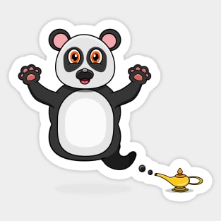 Cute Panda Ghost and Flying Sticker